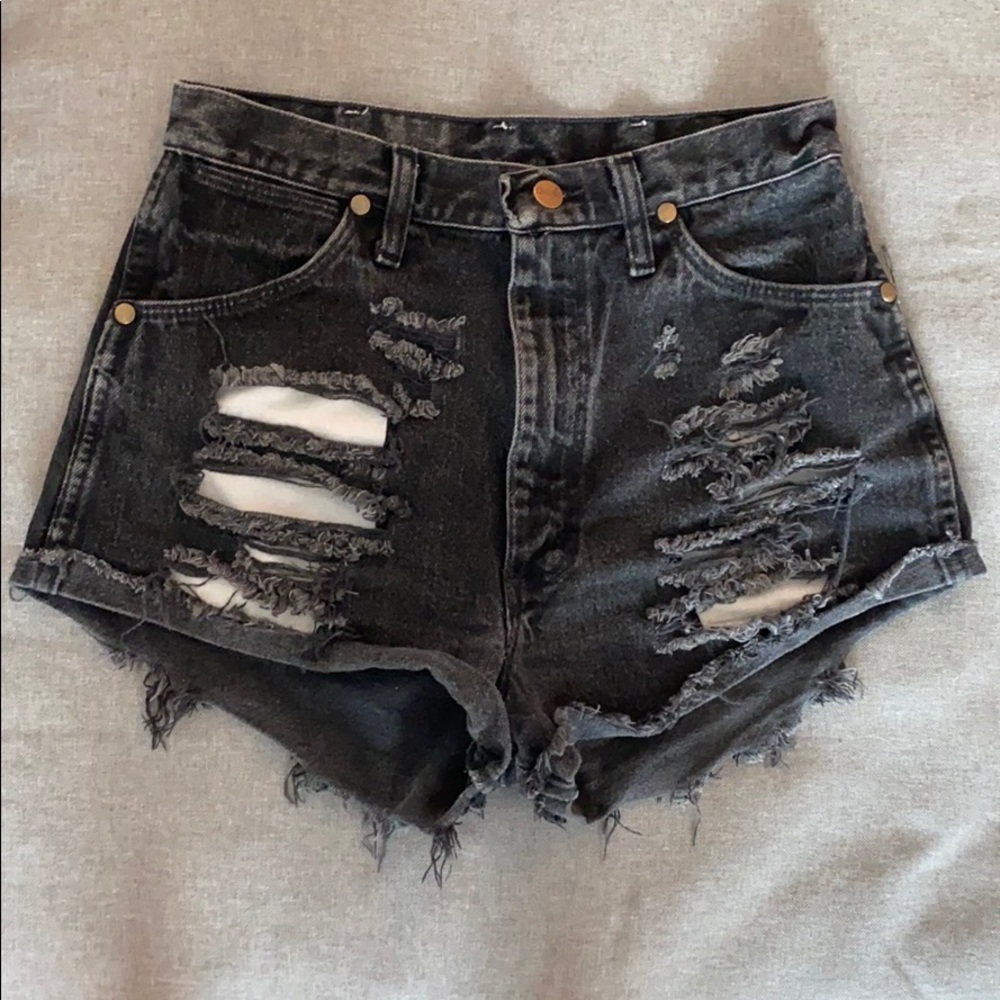 VINTAGE Wrangler Black Denim Shorts